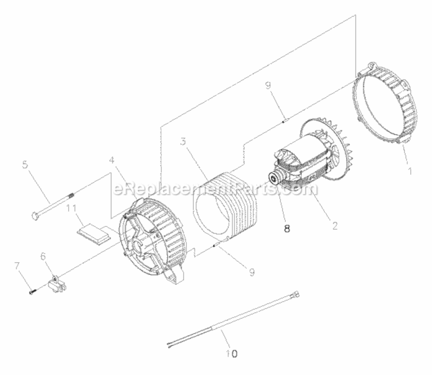 Alternator Diagram and Parts List for 030299-0  Briggs and Stratton Generator